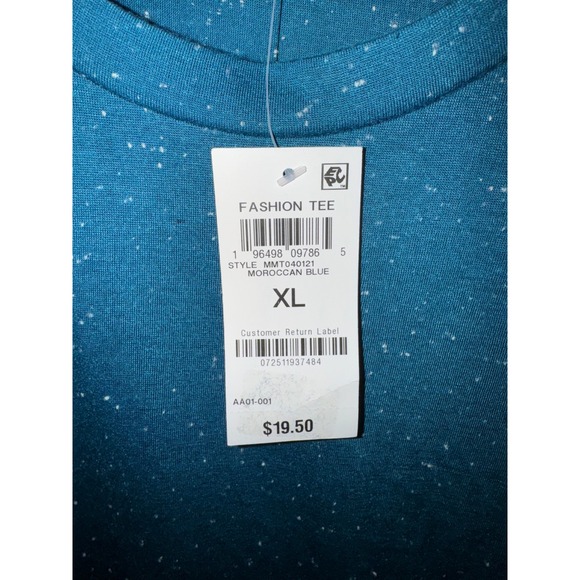 And Now This Men's Speckled T-Shirt, Moroccan Blue, Size XL, NWT - Picture 5 of 5